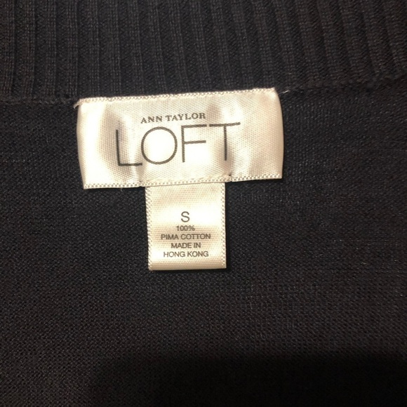 Ann Taylor Loft v neck black sweater size small - Picture 6 of 9